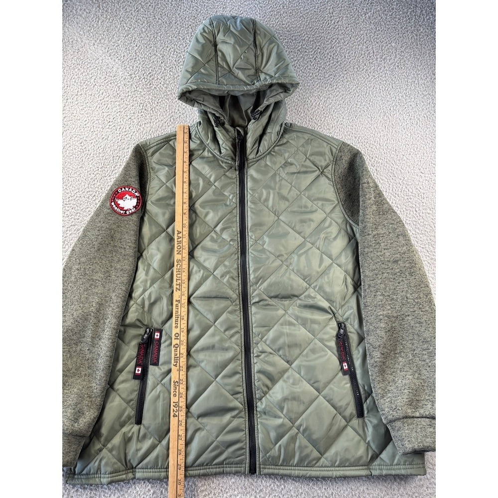 Canada‎ Weather Gear Jacket Womens 3x Green Hooded Hybrid Soft Shell - Picture 3 of 12